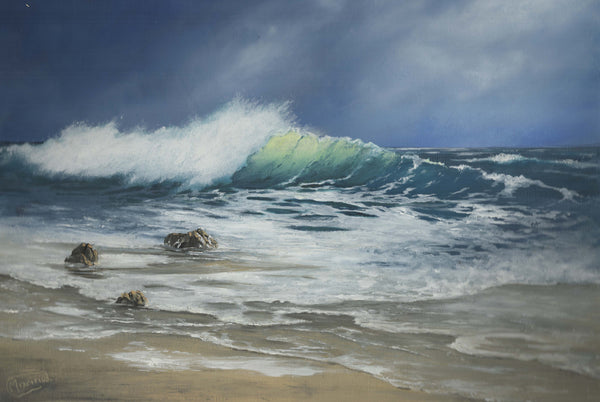 Original oil painting titled Seventh Wave