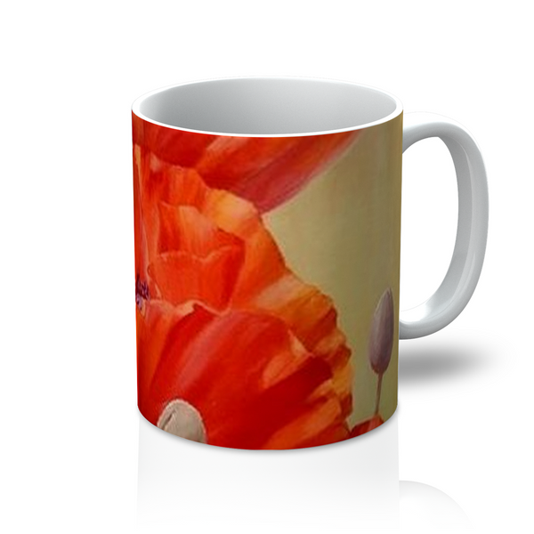 Quality printed Mug,  Red Poppies