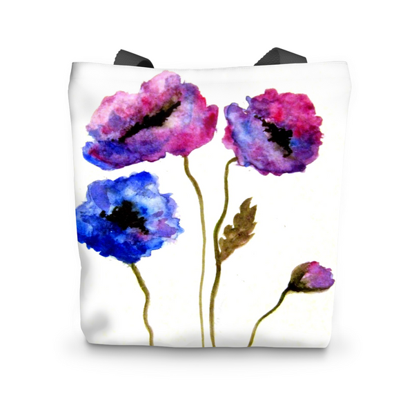 Heavyweight Canvas Tote Bag Purple Bloom